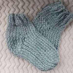 Slipper Socks (Gray), Handcrafted NWOT